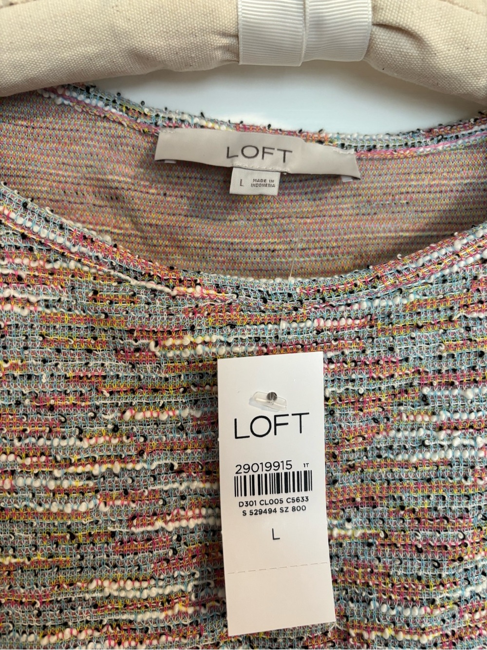 LOFT Multicolor Textured Knit Top